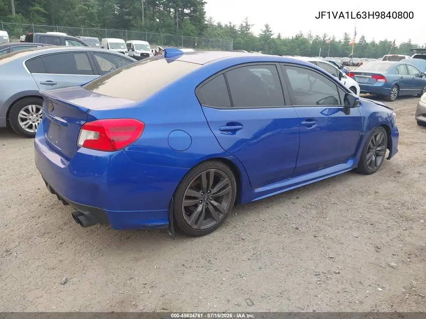 2017 Subaru Wrx Limited VIN: JF1VA1L63H9840800 Lot: 45634761
