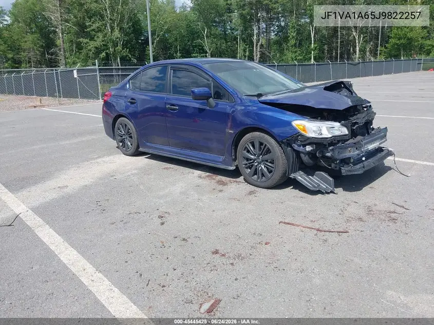2018 Subaru Wrx VIN: JF1VA1A65J9822257 Lot: 45445425