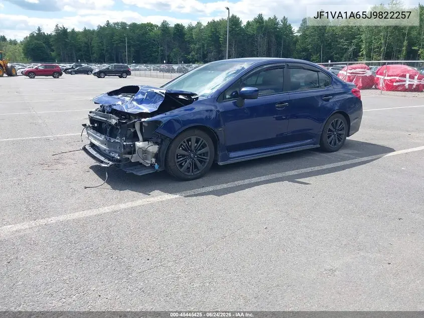 2018 Subaru Wrx VIN: JF1VA1A65J9822257 Lot: 45445425