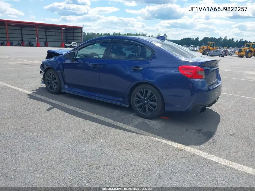2018 Subaru Wrx VIN: JF1VA1A65J9822257 Lot: 45445425