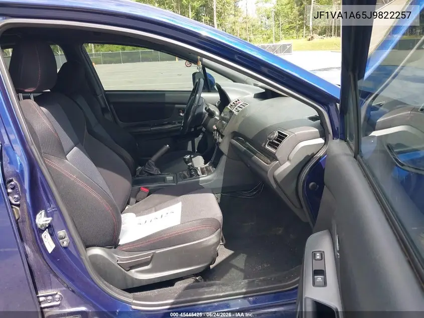 2018 Subaru Wrx VIN: JF1VA1A65J9822257 Lot: 45445425