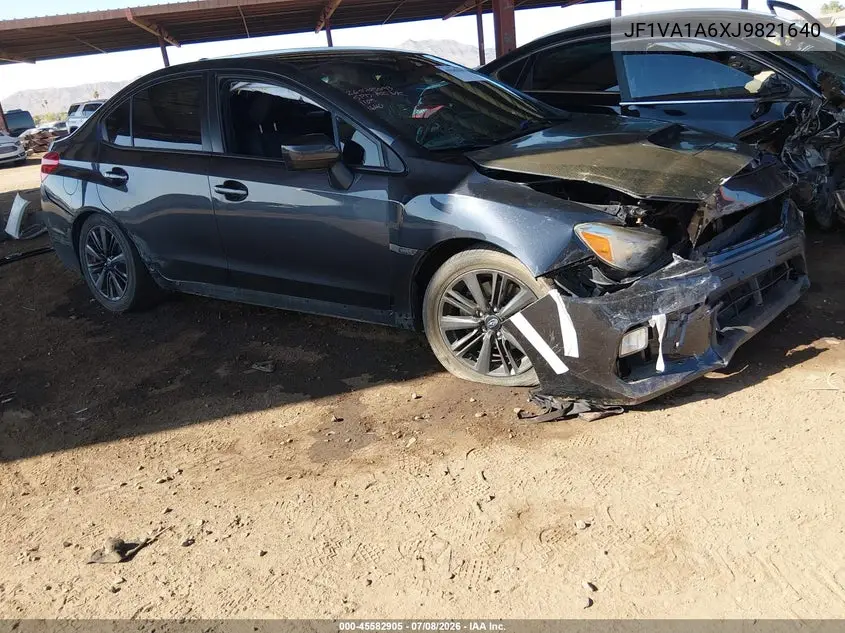 2018 Subaru Wrx VIN: JF1VA1A6XJ9821640 Lot: 45582905
