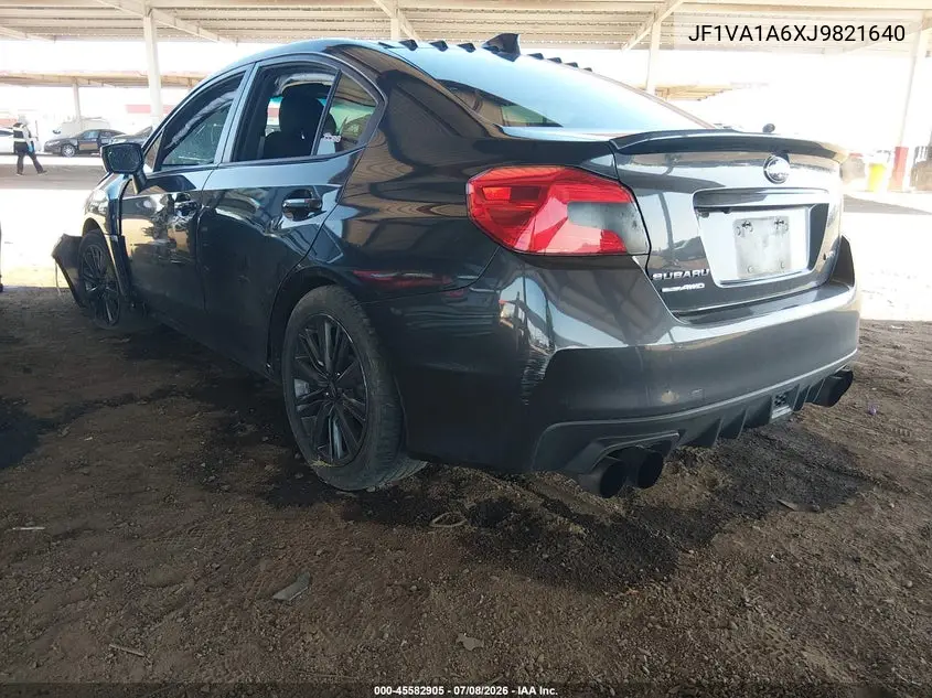 2018 Subaru Wrx VIN: JF1VA1A6XJ9821640 Lot: 45582905