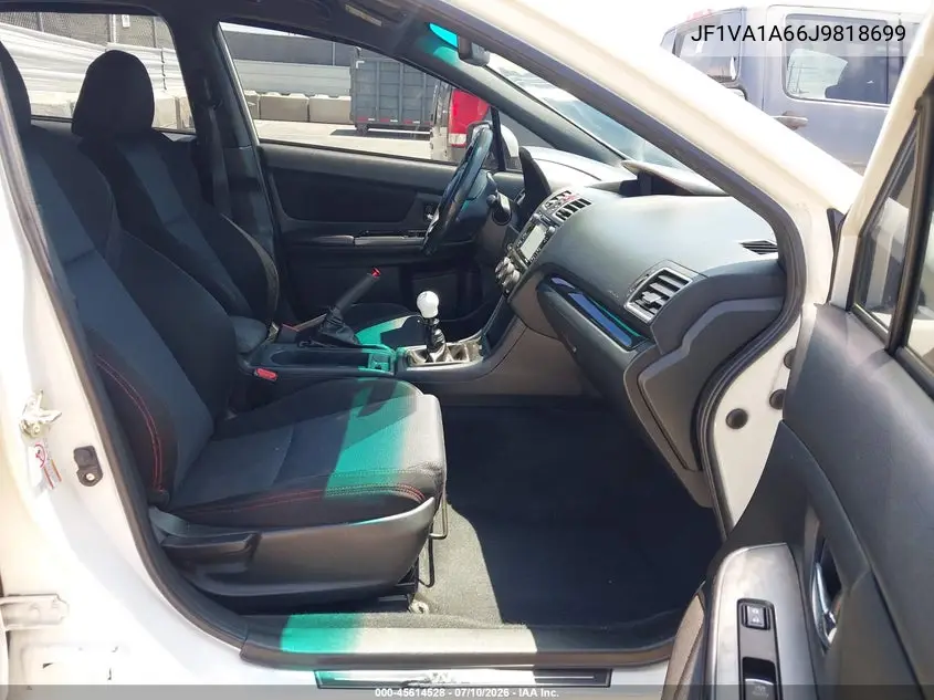 2018 Subaru Wrx VIN: JF1VA1A66J9818699 Lot: 45614528