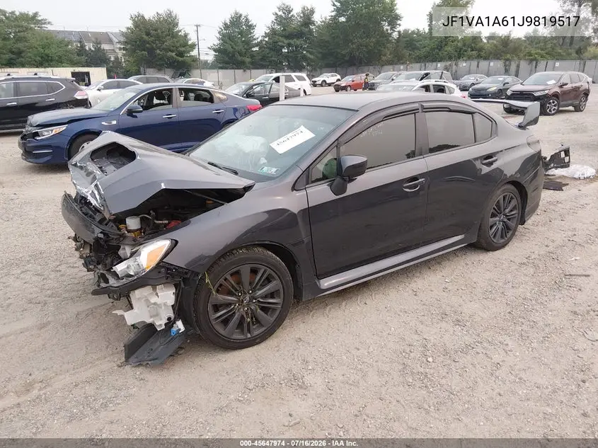 2018 Subaru Wrx VIN: JF1VA1A61J9819517 Lot: 45647974