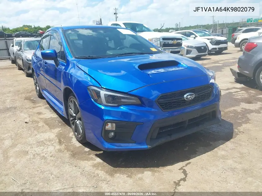 2019 Subaru Wrx VIN: JF1VA1A64K9802079 Lot: 45327478