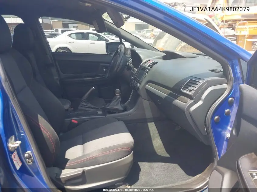 2019 Subaru Wrx VIN: JF1VA1A64K9802079 Lot: 45327478