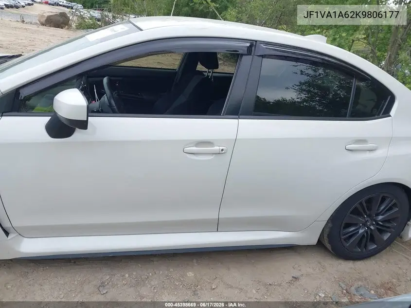 2019 Subaru Wrx VIN: JF1VA1A62K9806177 Lot: 45398669