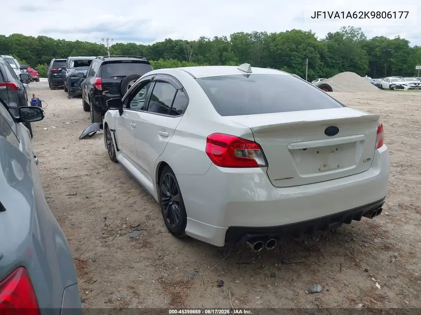 2019 Subaru Wrx VIN: JF1VA1A62K9806177 Lot: 45398669