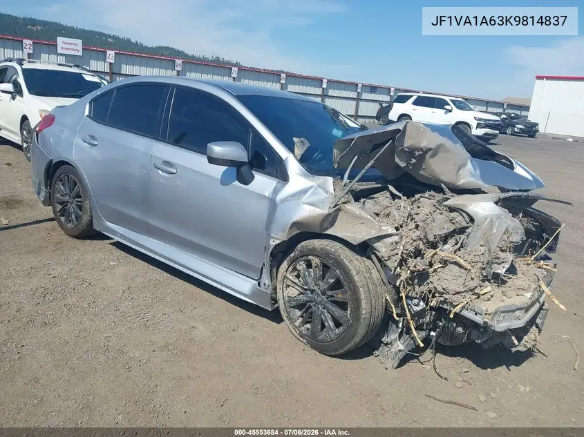 2019 Subaru Wrx VIN: JF1VA1A63K9814837 Lot: 45553684
