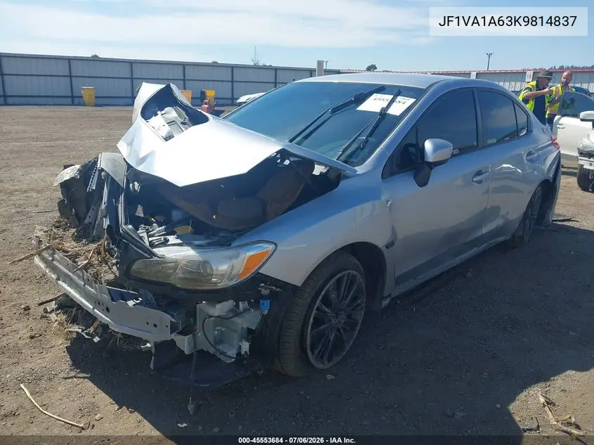 2019 Subaru Wrx VIN: JF1VA1A63K9814837 Lot: 45553684