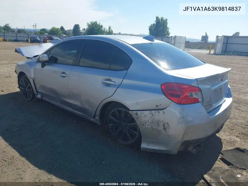 2019 Subaru Wrx VIN: JF1VA1A63K9814837 Lot: 45553684