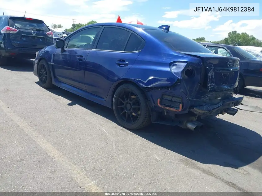 2019 Subaru Wrx Limited VIN: JF1VA1J64K9812384 Lot: 45561278