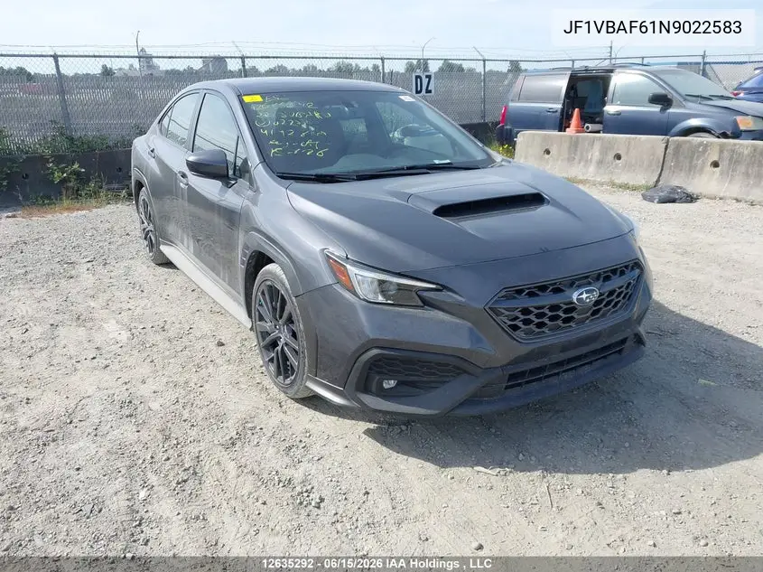2022 Subaru Wrx Premium VIN: JF1VBAF61N9022583 Lot: 12635292