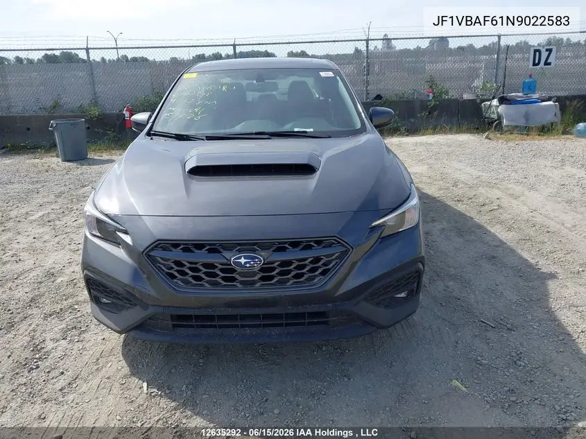 2022 Subaru Wrx Premium VIN: JF1VBAF61N9022583 Lot: 12635292