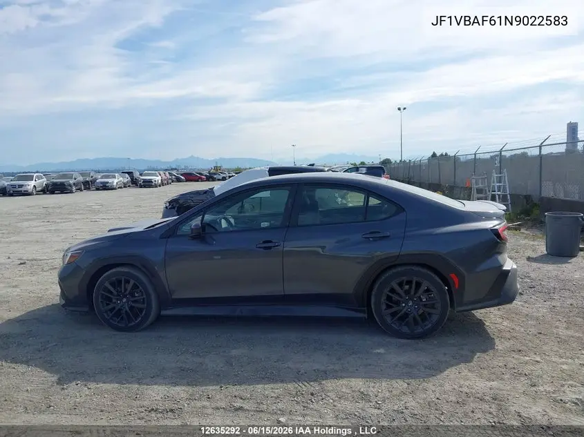 2022 Subaru Wrx Premium VIN: JF1VBAF61N9022583 Lot: 12635292