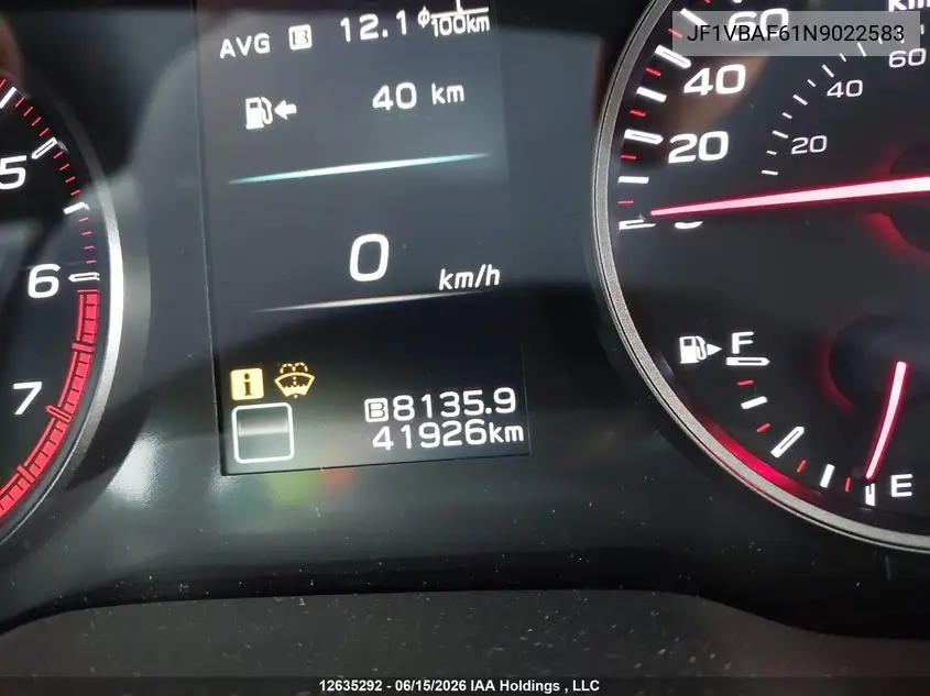2022 Subaru Wrx Premium VIN: JF1VBAF61N9022583 Lot: 12635292