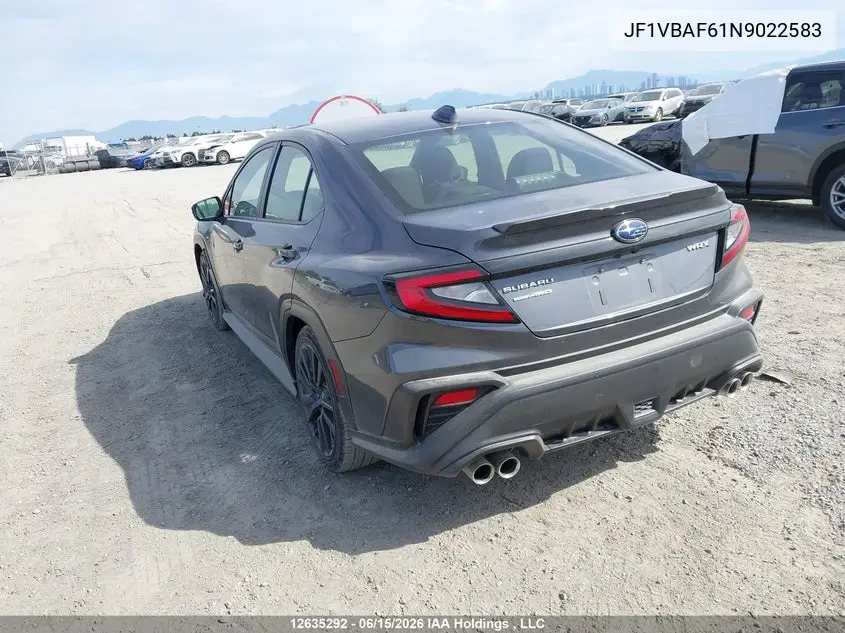 2022 Subaru Wrx Premium VIN: JF1VBAF61N9022583 Lot: 12635292