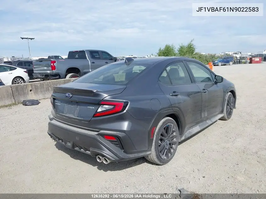 2022 Subaru Wrx Premium VIN: JF1VBAF61N9022583 Lot: 12635292