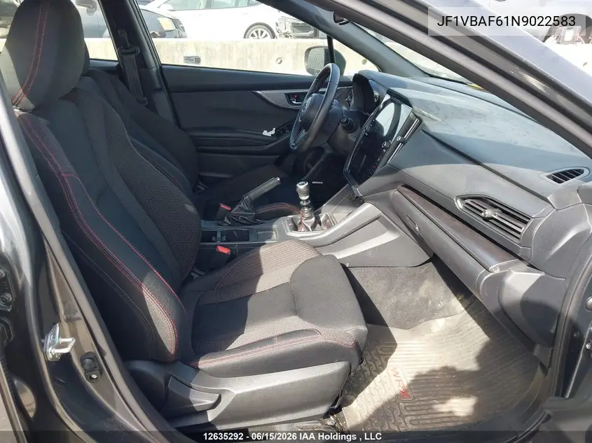 2022 Subaru Wrx Premium VIN: JF1VBAF61N9022583 Lot: 12635292