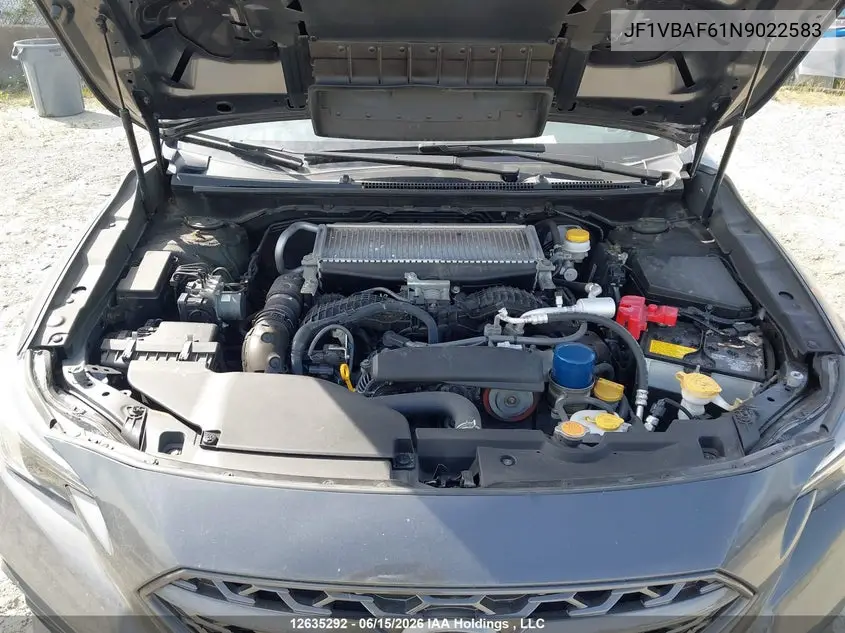 2022 Subaru Wrx Premium VIN: JF1VBAF61N9022583 Lot: 12635292