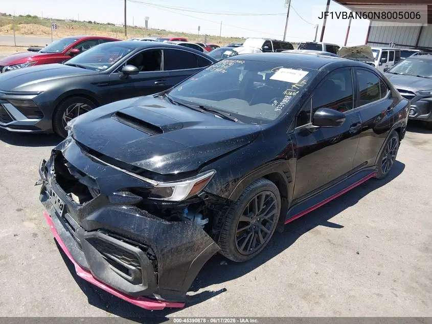 2022 Subaru Wrx Limited VIN: JF1VBAN60N8005006 Lot: 45390878
