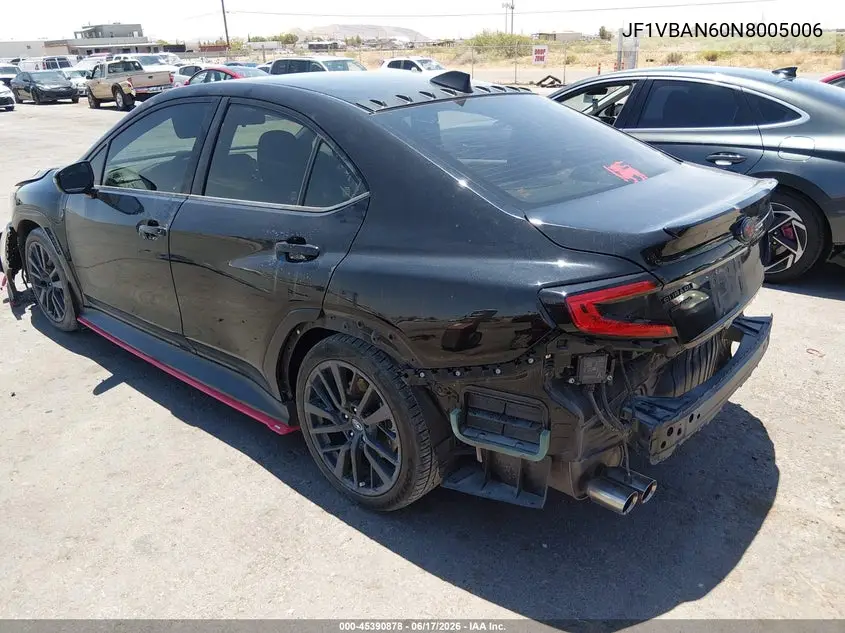 2022 Subaru Wrx Limited VIN: JF1VBAN60N8005006 Lot: 45390878