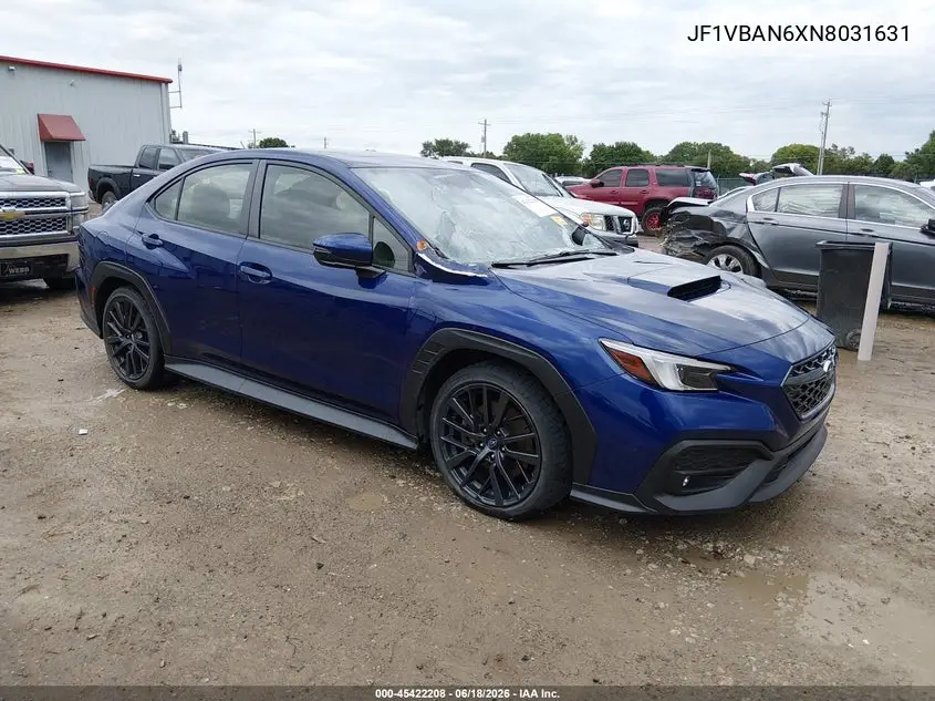 2022 Subaru Wrx Limited VIN: JF1VBAN6XN8031631 Lot: 45422208
