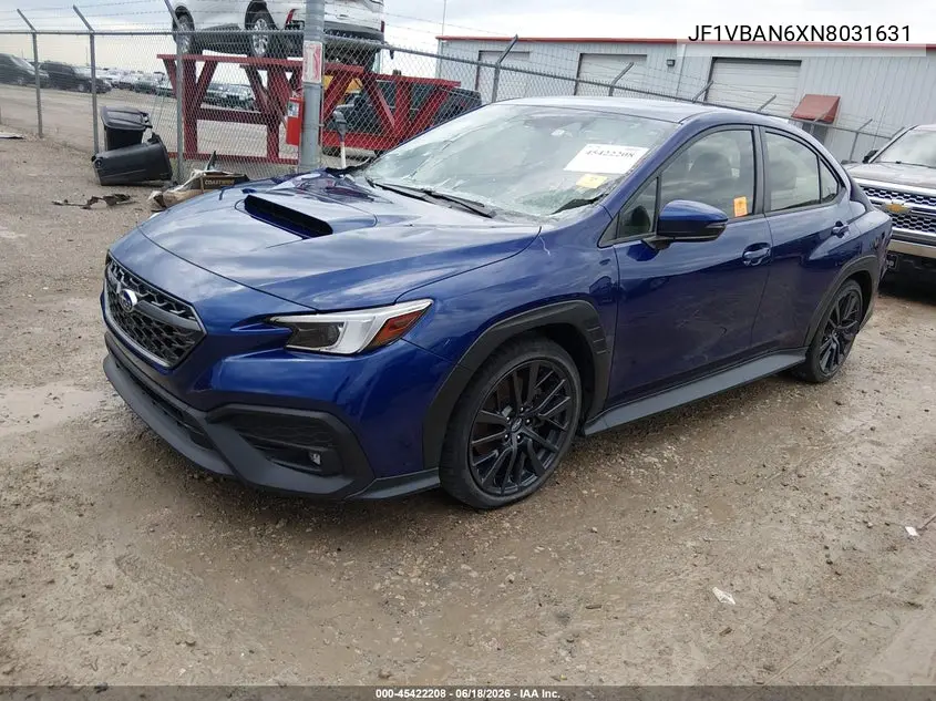 2022 Subaru Wrx Limited VIN: JF1VBAN6XN8031631 Lot: 45422208