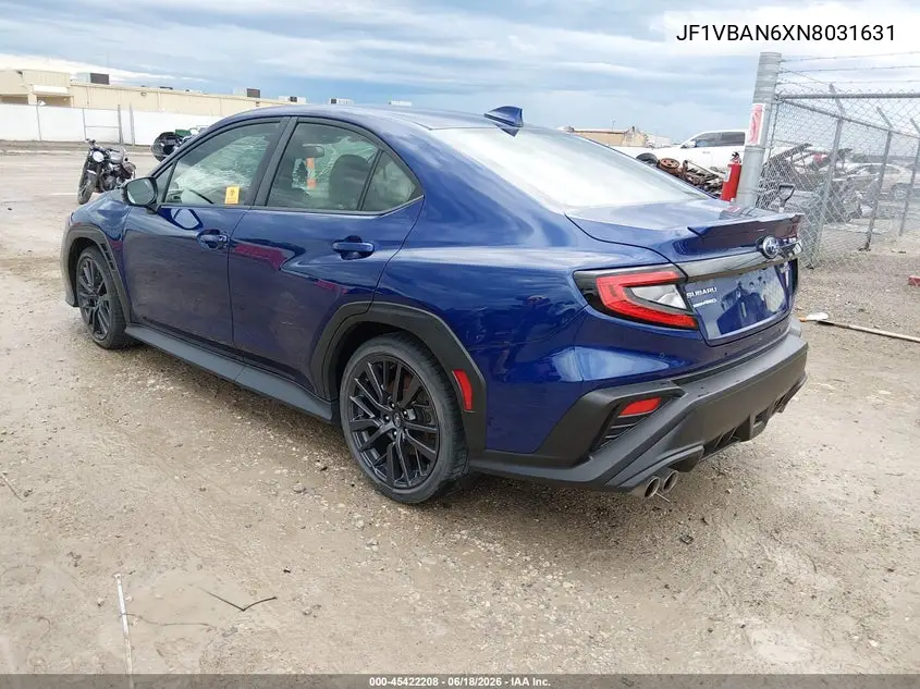 2022 Subaru Wrx Limited VIN: JF1VBAN6XN8031631 Lot: 45422208