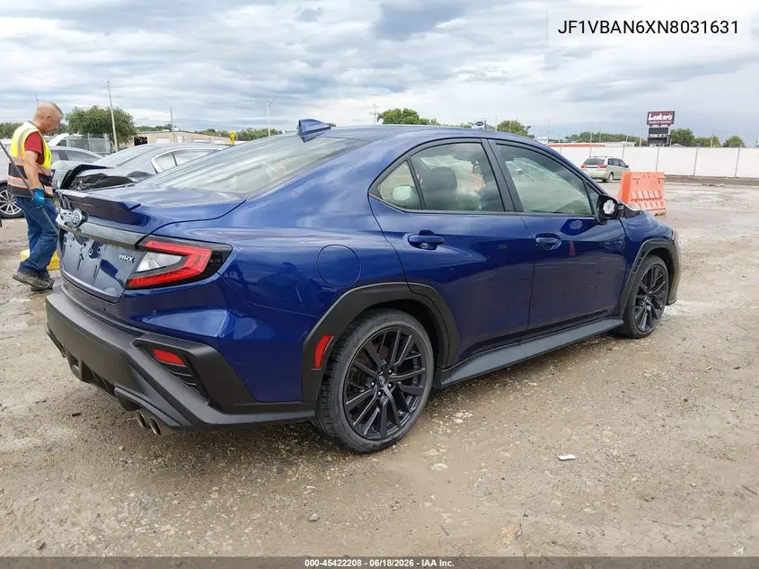 2022 Subaru Wrx Limited VIN: JF1VBAN6XN8031631 Lot: 45422208