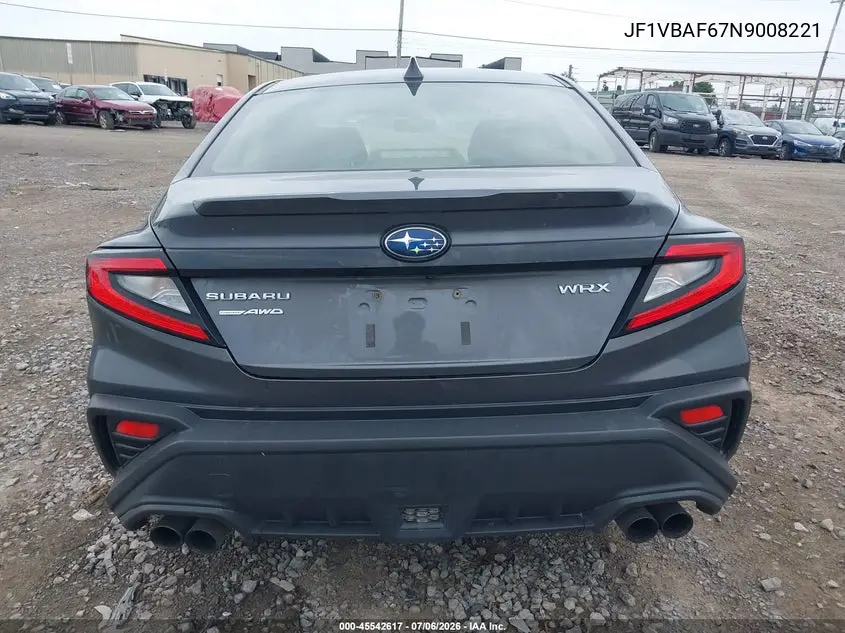 2022 Subaru Wrx Premium VIN: JF1VBAF67N9008221 Lot: 45542617