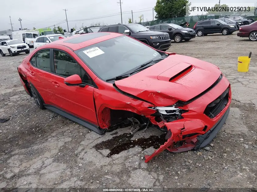 2022 Subaru Wrx Gt VIN: JF1VBAU62N8025033 Lot: 45552054