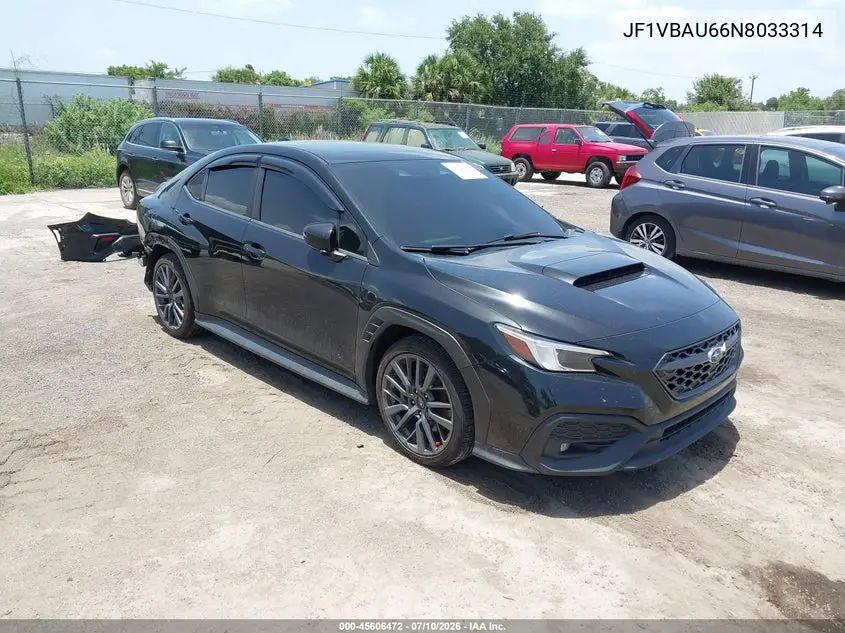 2022 Subaru Wrx Gt VIN: JF1VBAU66N8033314 Lot: 45606472