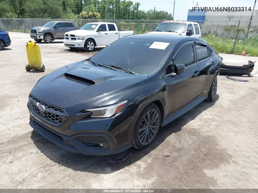 2022 Subaru Wrx Gt VIN: JF1VBAU66N8033314 Lot: 45606472