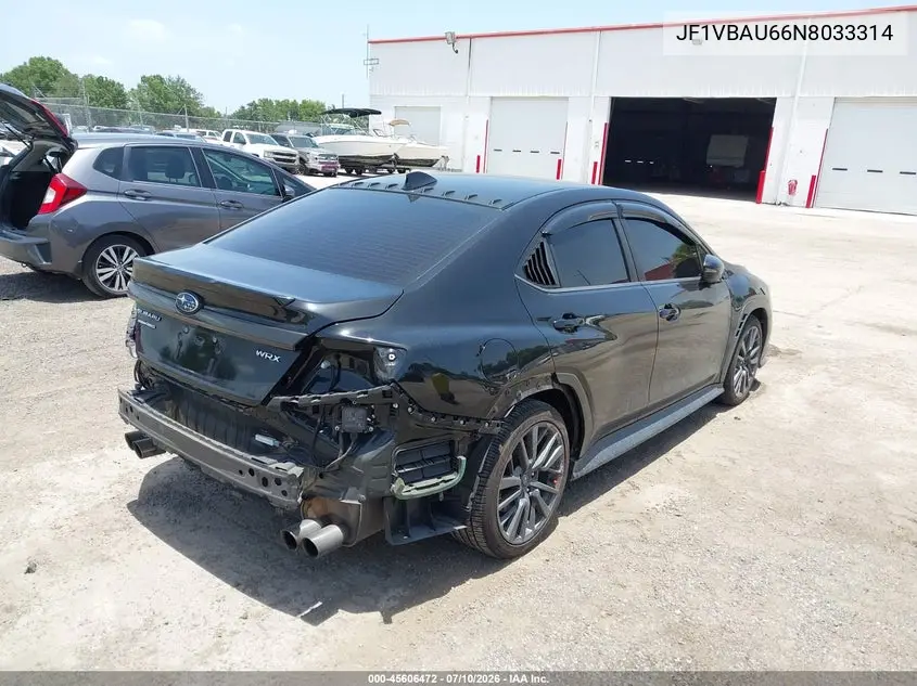 2022 Subaru Wrx Gt VIN: JF1VBAU66N8033314 Lot: 45606472