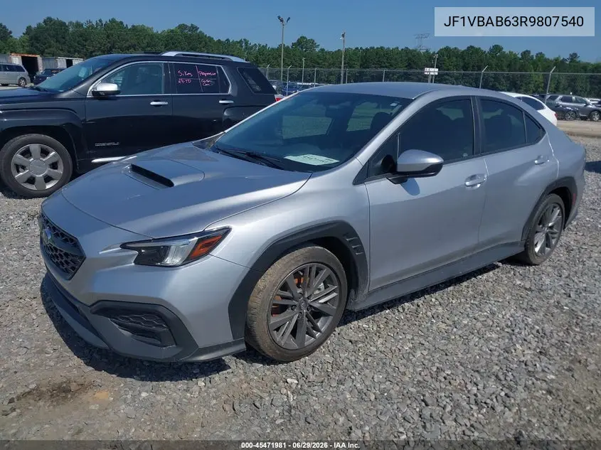 2024 Subaru Wrx VIN: JF1VBAB63R9807540 Lot: 45471981