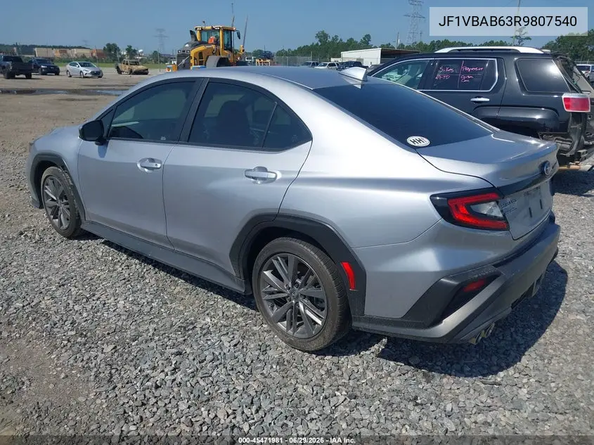 2024 Subaru Wrx VIN: JF1VBAB63R9807540 Lot: 45471981