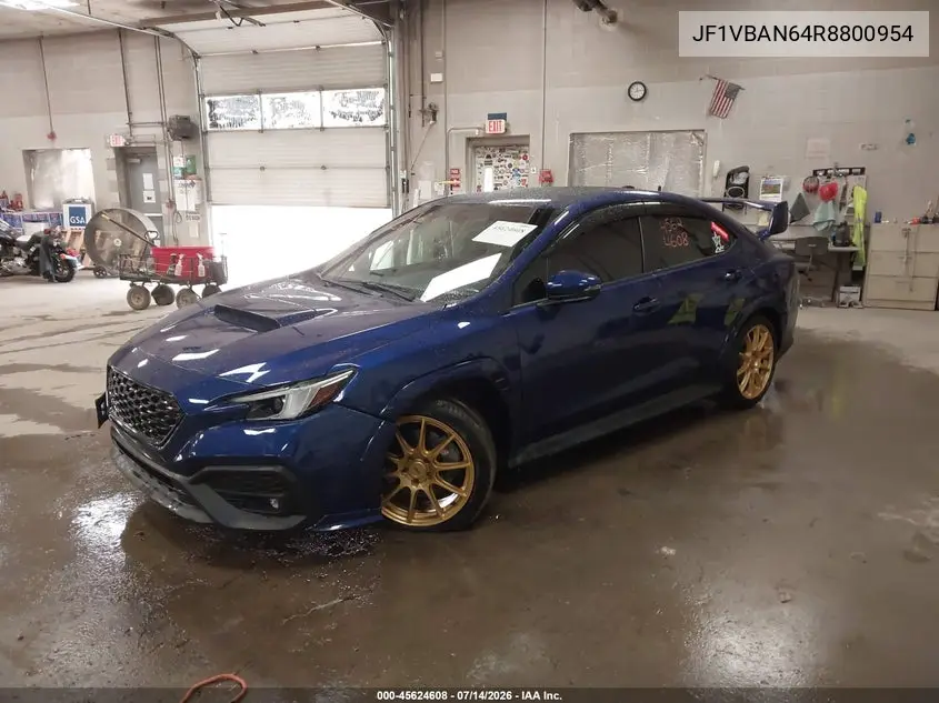2024 Subaru Wrx Limited VIN: JF1VBAN64R8800954 Lot: 45624608