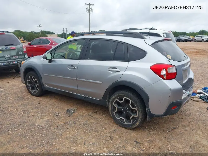 2015 Subaru Xv Crosstrek 2.0I Premium VIN: JF2GPAFC7FH317125 Lot: 45613220
