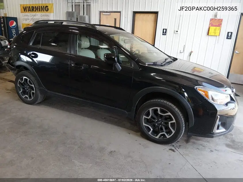 2016 Subaru Crosstrek 2.0I Limited VIN: JF2GPAKC0GH259365 Lot: 45515687