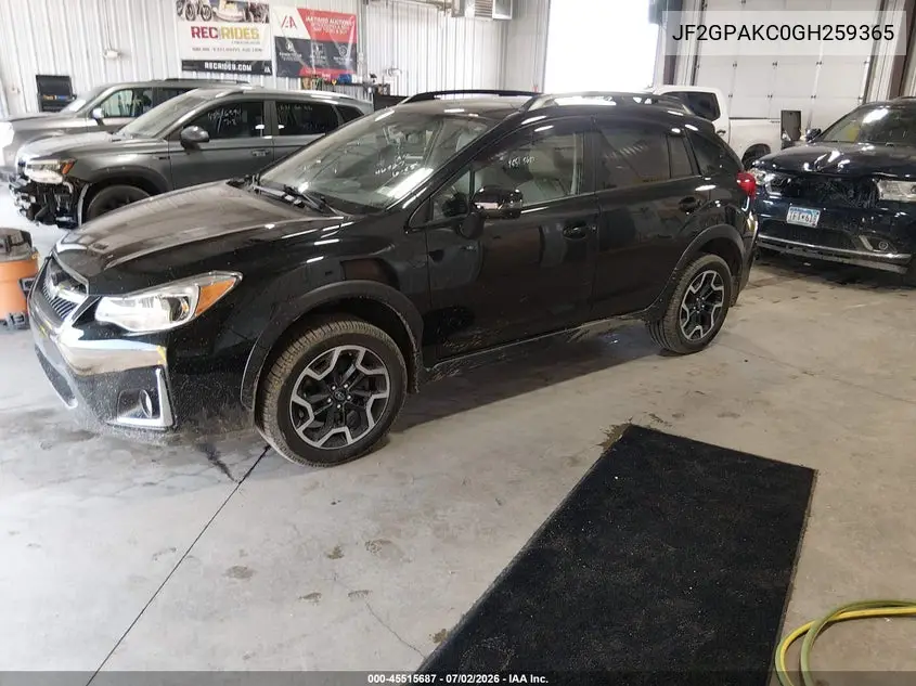 2016 Subaru Crosstrek 2.0I Limited VIN: JF2GPAKC0GH259365 Lot: 45515687