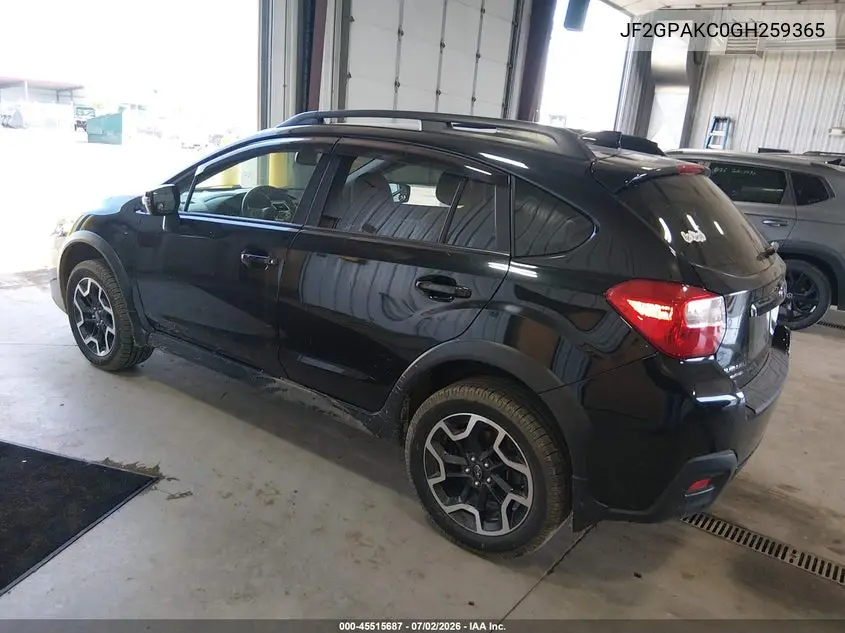 2016 Subaru Crosstrek 2.0I Limited VIN: JF2GPAKC0GH259365 Lot: 45515687
