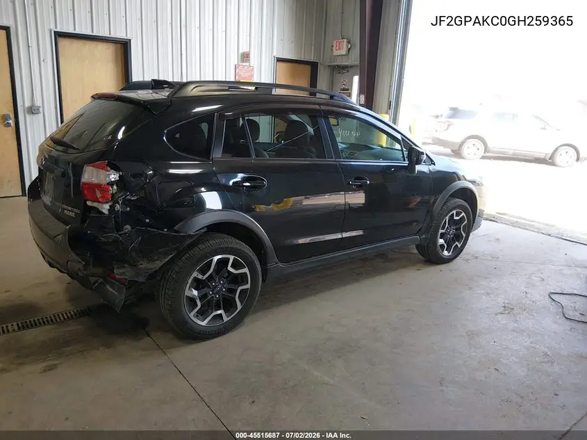 2016 Subaru Crosstrek 2.0I Limited VIN: JF2GPAKC0GH259365 Lot: 45515687