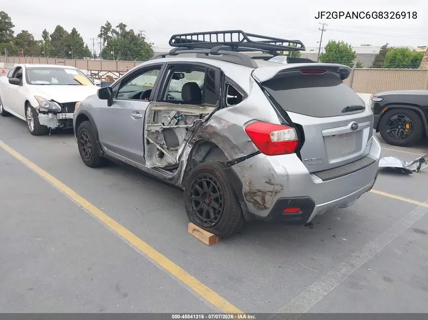 2016 Subaru Crosstrek 2.0I Limited VIN: JF2GPANC6G8326918 Lot: 45541316