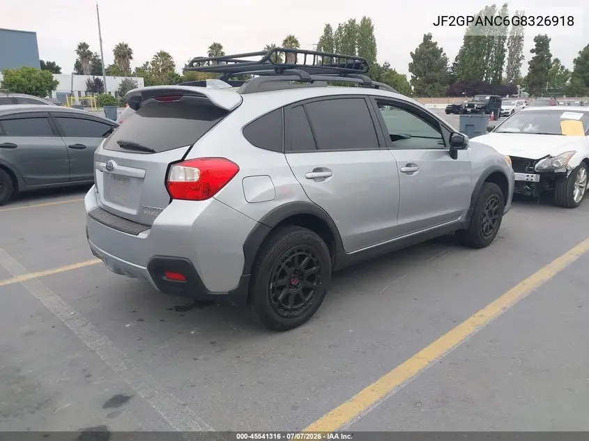 2016 Subaru Crosstrek 2.0I Limited VIN: JF2GPANC6G8326918 Lot: 45541316