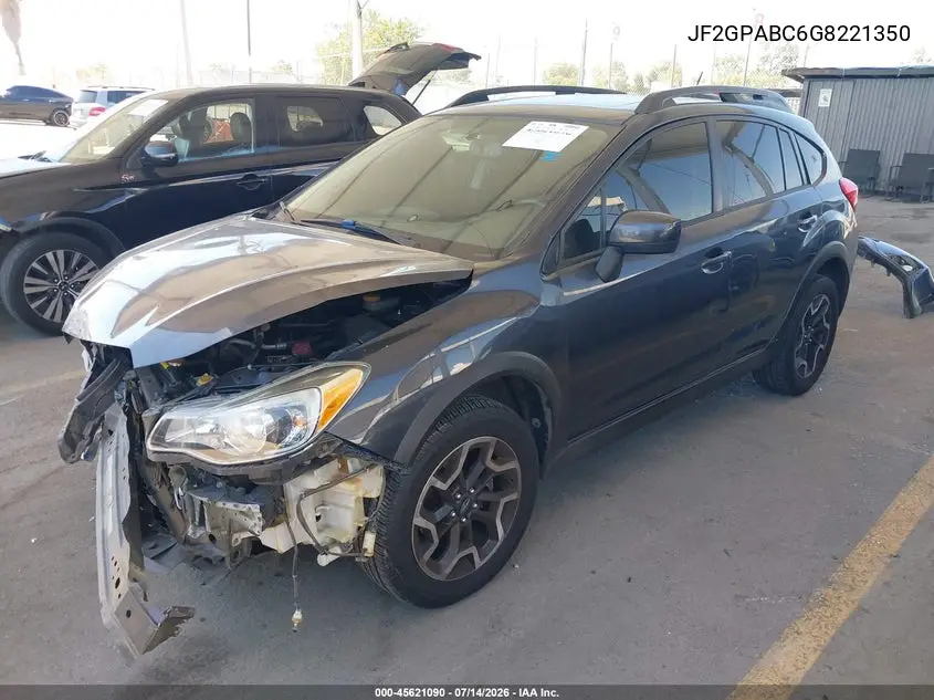 2016 Subaru Crosstrek 2.0I Premium VIN: JF2GPABC6G8221350 Lot: 45621090