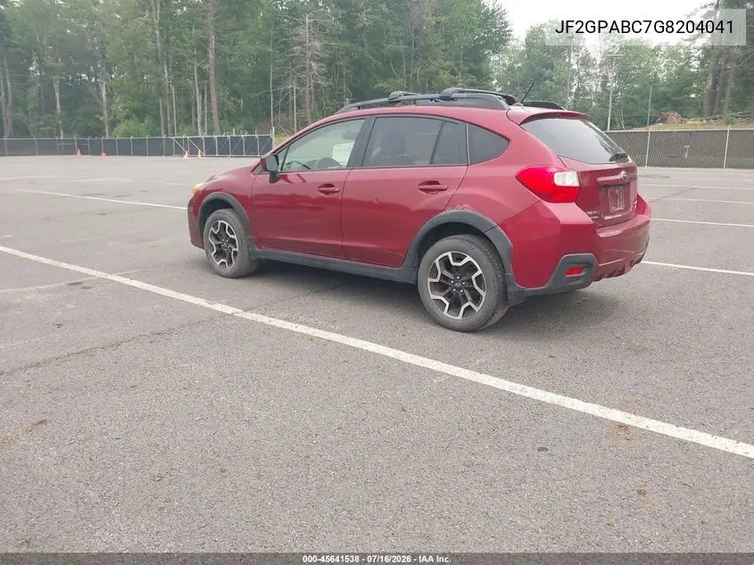 2016 Subaru Crosstrek 2.0I Premium VIN: JF2GPABC7G8204041 Lot: 45641538