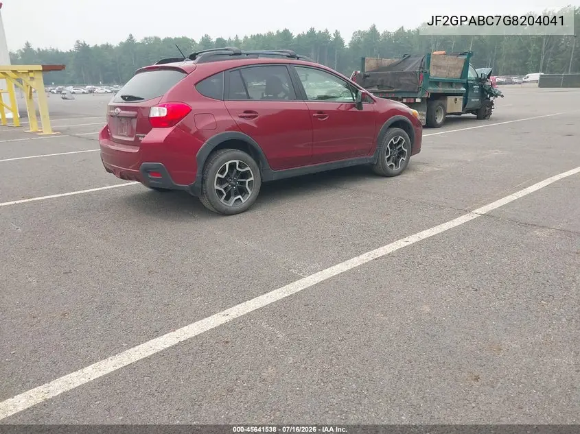 2016 Subaru Crosstrek 2.0I Premium VIN: JF2GPABC7G8204041 Lot: 45641538