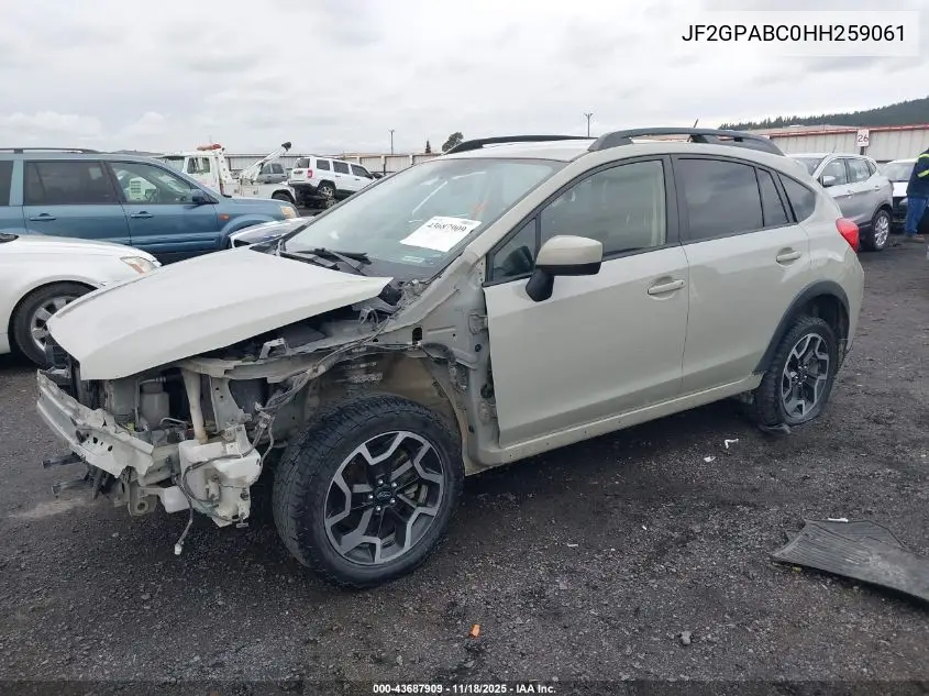 JF2GPABC0HH259061 2017 Subaru Crosstrek 2.0I Premium